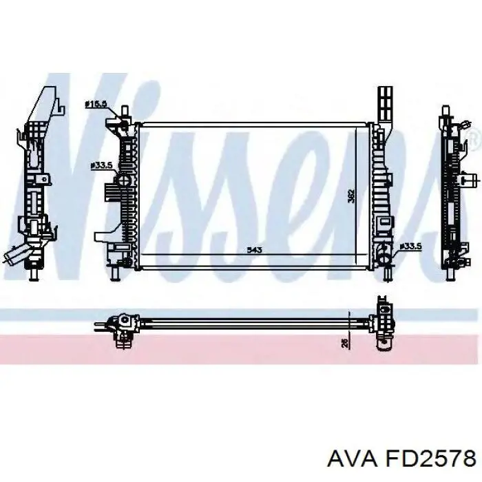 Радіатор охолодження двигуна FD2578 AVA