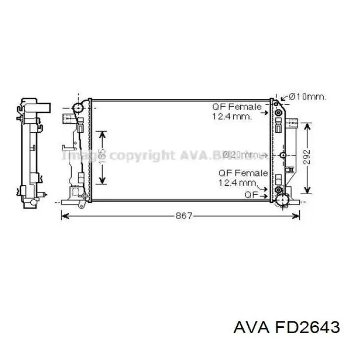 Купити FD2643 AVA Радіатор двигуна
