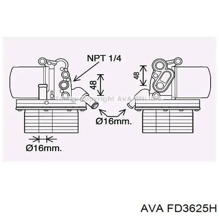 Корпус масляного фільтра AVA FD3625H ціна, від 47.55 USD