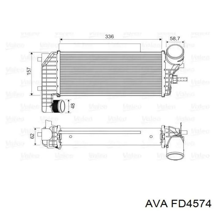 Купити FD4574 AVA Радіатор интеркуллера