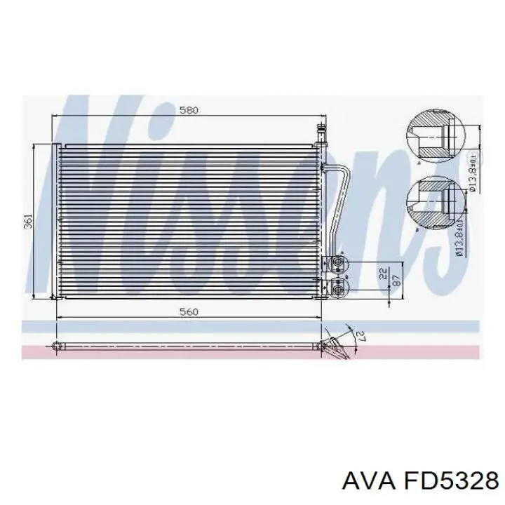 Радіатор кондиціонера FD5328 AVA