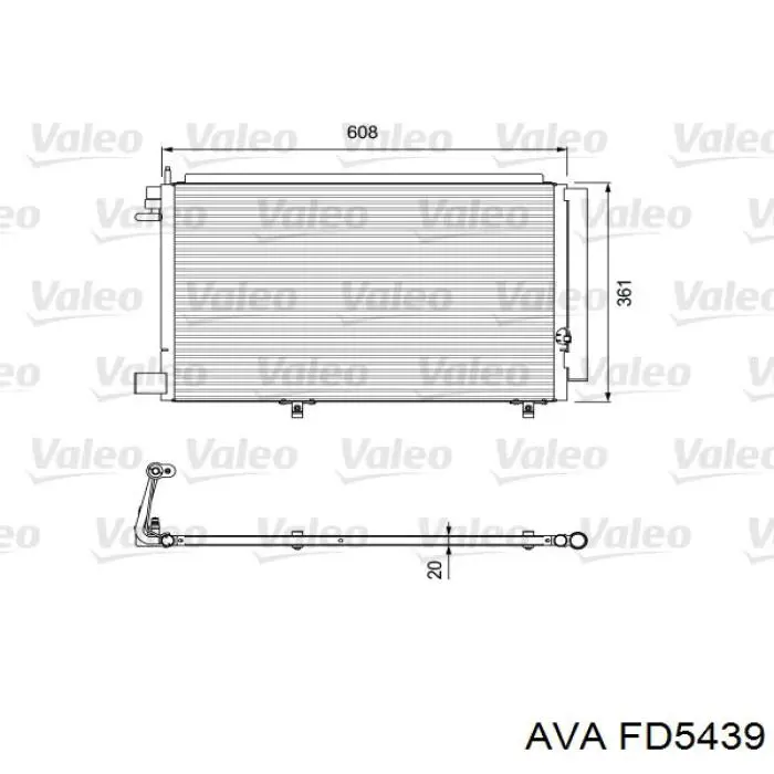 Конденсатор кондиціонера AVA FD5439 ціна, від 56.64 USD
