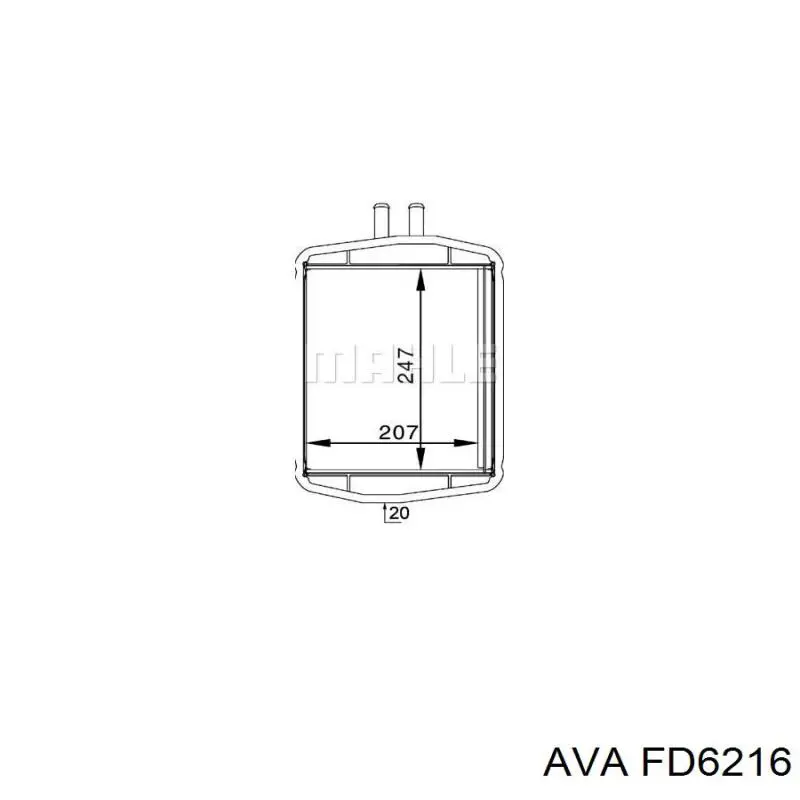 Радіатор обігрівача AVA FD6216