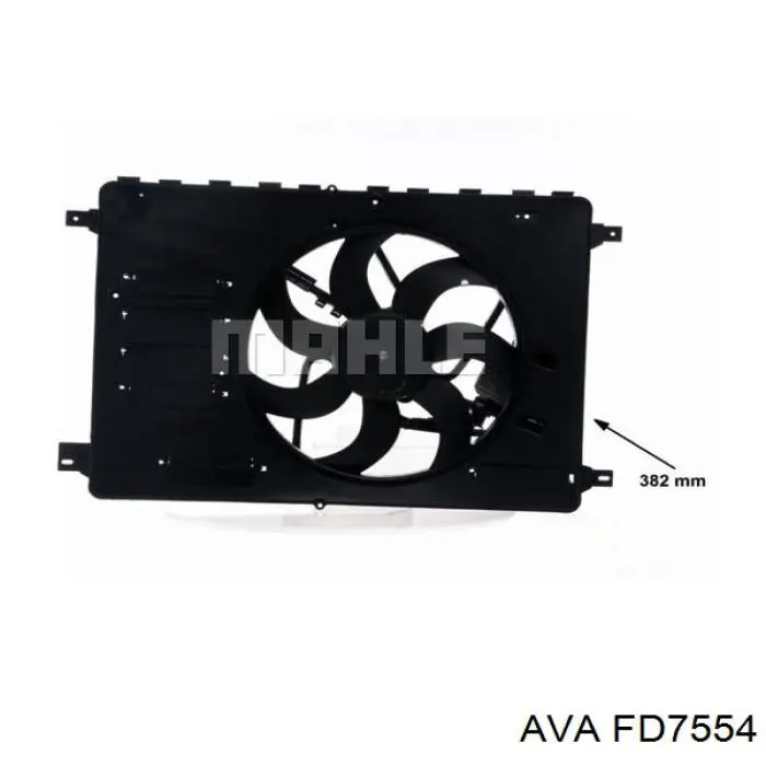 Купити FD7554 AVA Дифузор радіатора охолодження, в зборі з двигуном і крильчаткою