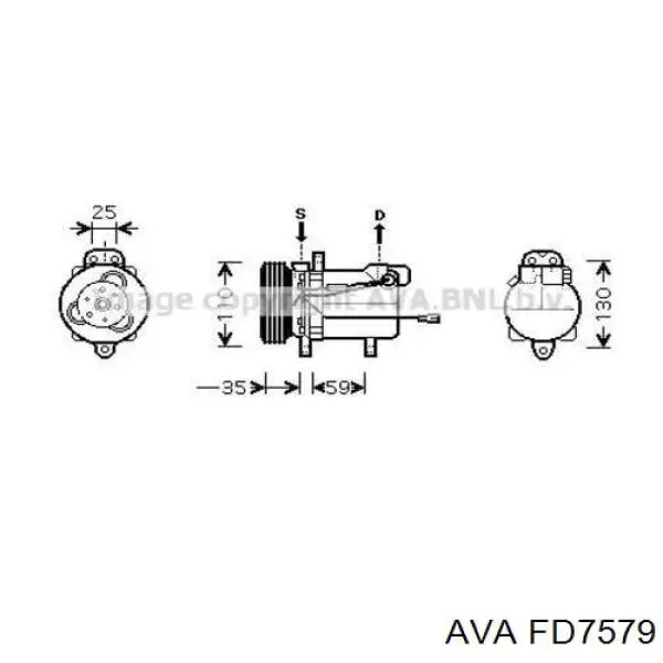 Купити FD7579 AVA Дифузор радіатора охолодження, в зборі з двигуном і крильчаткою
