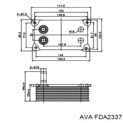 Радіатор охолодження AVA FDA2337