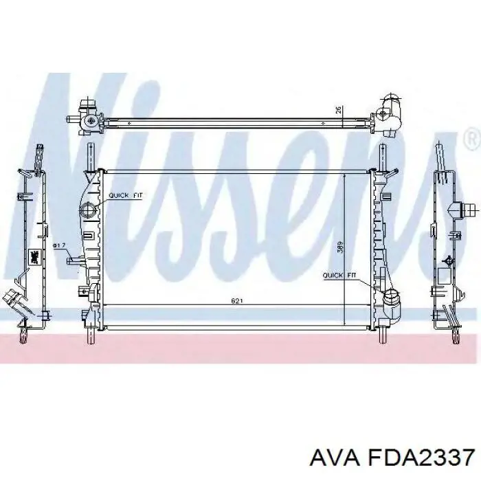 FDA2337 AVA Радіатор охолодження двигуна