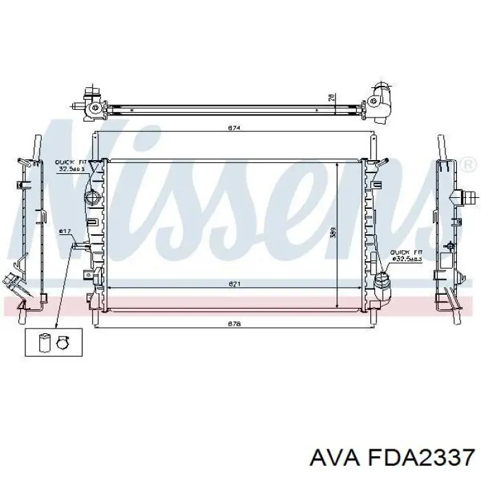 Купити FDA2337 AVA Радіатор двигуна