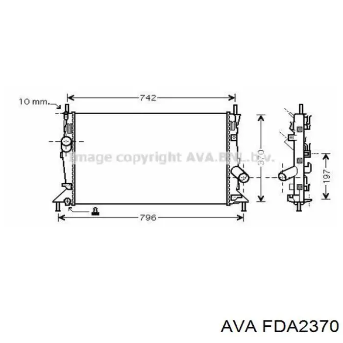 Купити FDA2370 AVA Радіатор двигуна