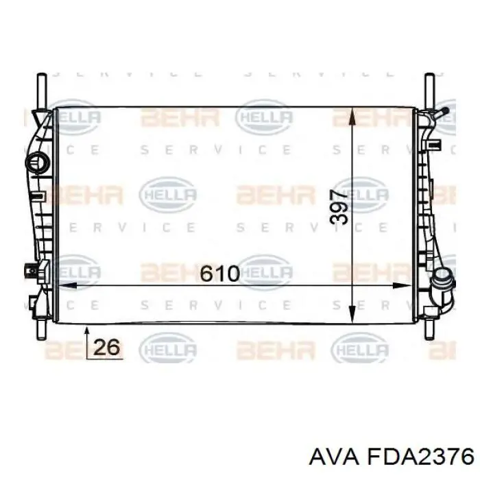 Радіатор основний AVA FDA2376 ціна, від 76.88 USD