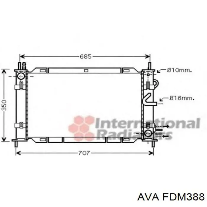 Радіатор охолодження двигуна FDM388 AVA