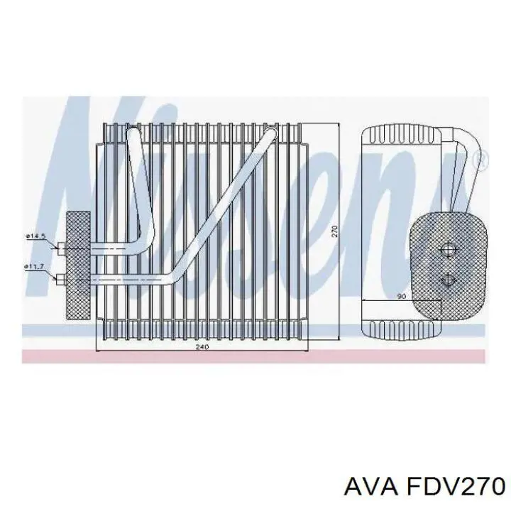 Радіатор кондиціонера салонний, випарник FDV270 AVA