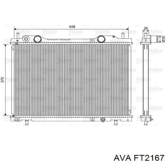 Радіатор охолодження двигуна FT2167 AVA