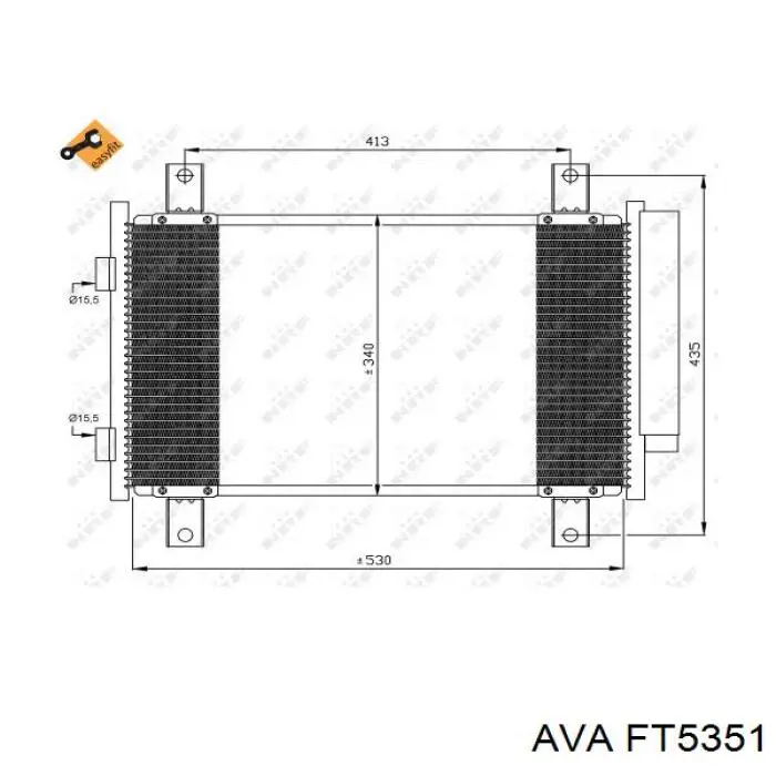 Радіатор кондиціонера FT5351 AVA