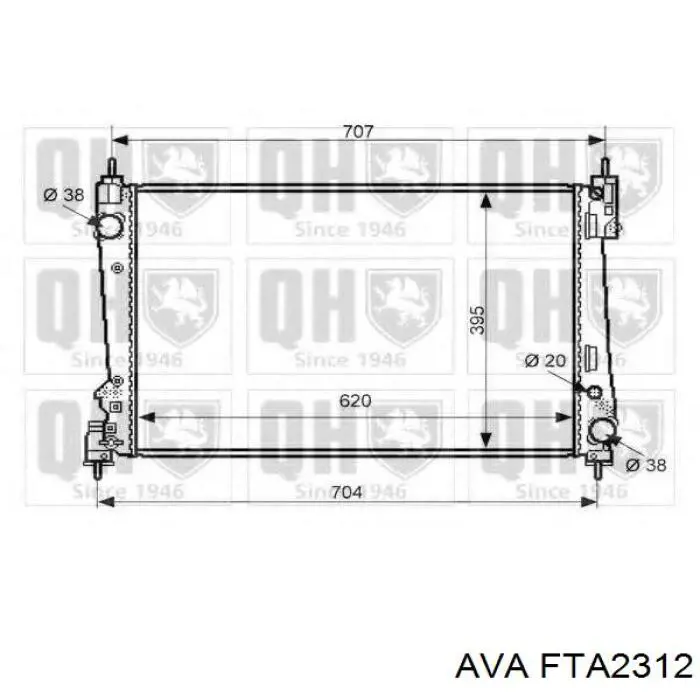Купити FTA2312 AVA Радіатор двигуна