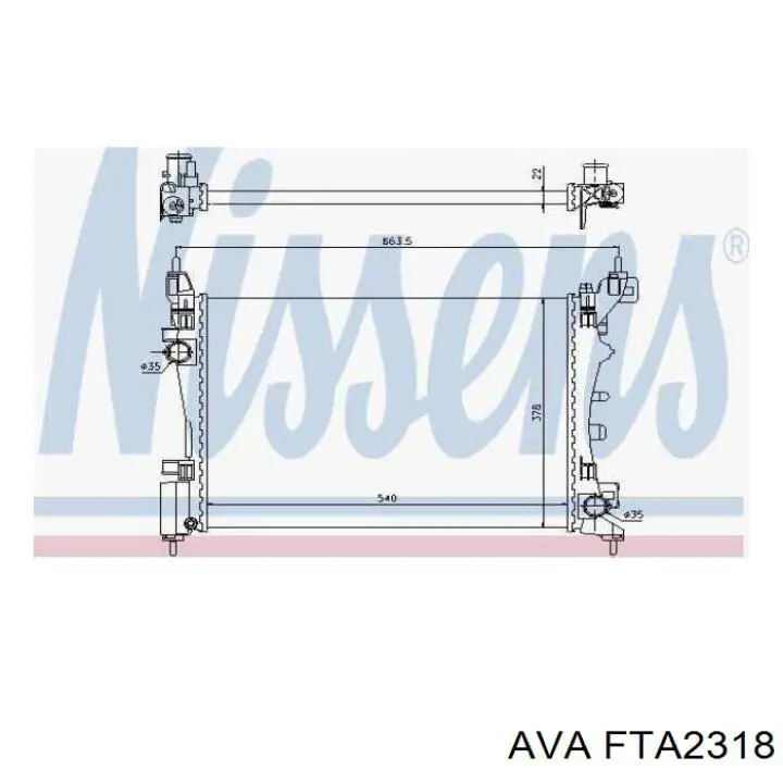 Купити FTA2318 AVA Радіатор двигуна