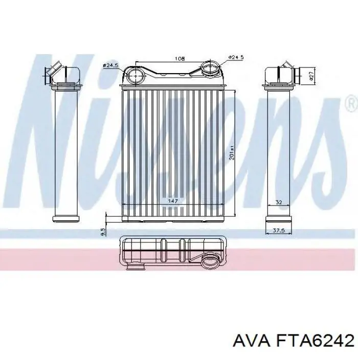 FTA6242 AVA радіатор пічки (обігрівача)