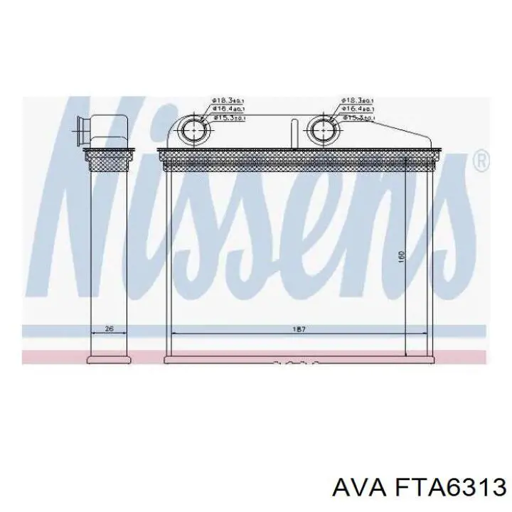 Радіатор пічки (обігрівача) AVA FTA6313 ціна, від 37.19 USD