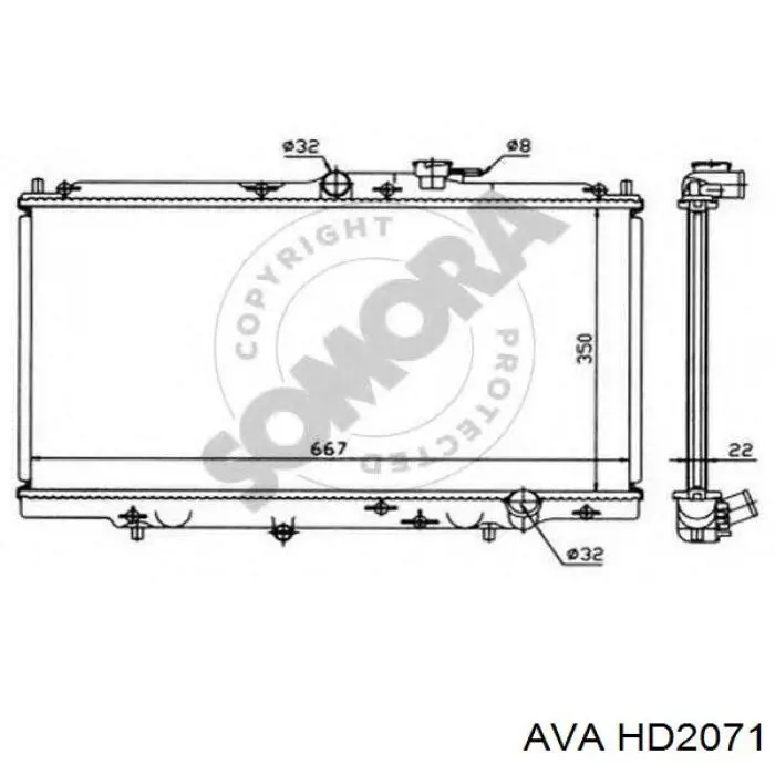 Радіатор основний AVA HD2071 ціна, від 78.98 USD