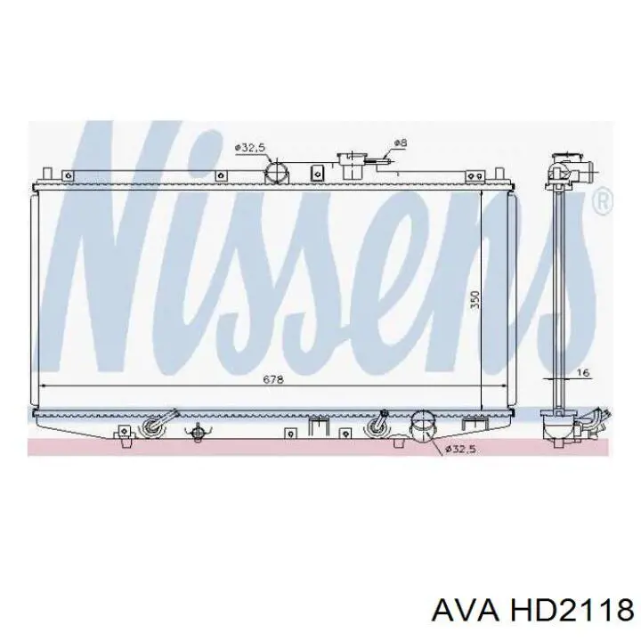 Радіатор охолодження двигуна HD2118 AVA