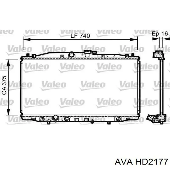 Купити HD2177 AVA Радіатор двигуна