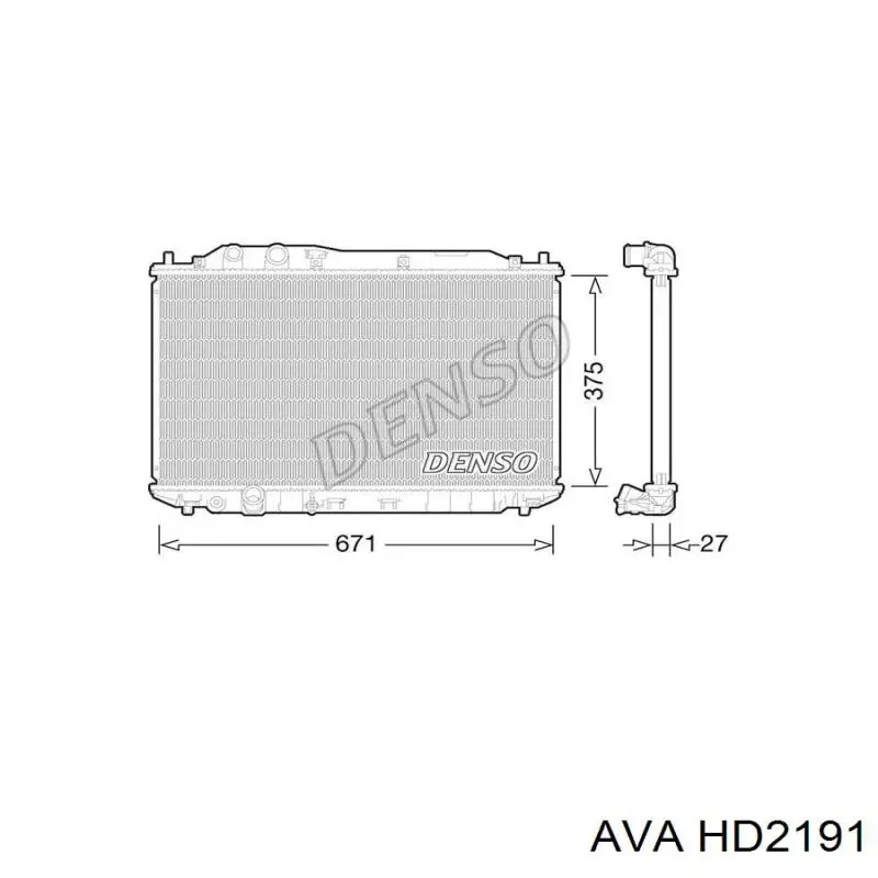 Купити HD2191 AVA Радіатор двигуна