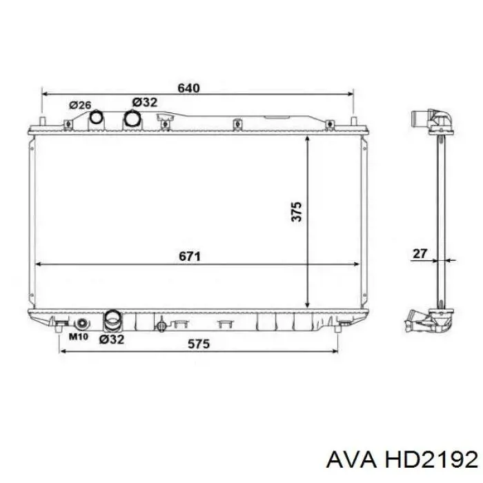 HD2192 AVA Радіатор охолодження двигуна
