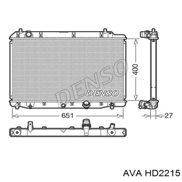 Купити HD2215 AVA Радіатор двигуна