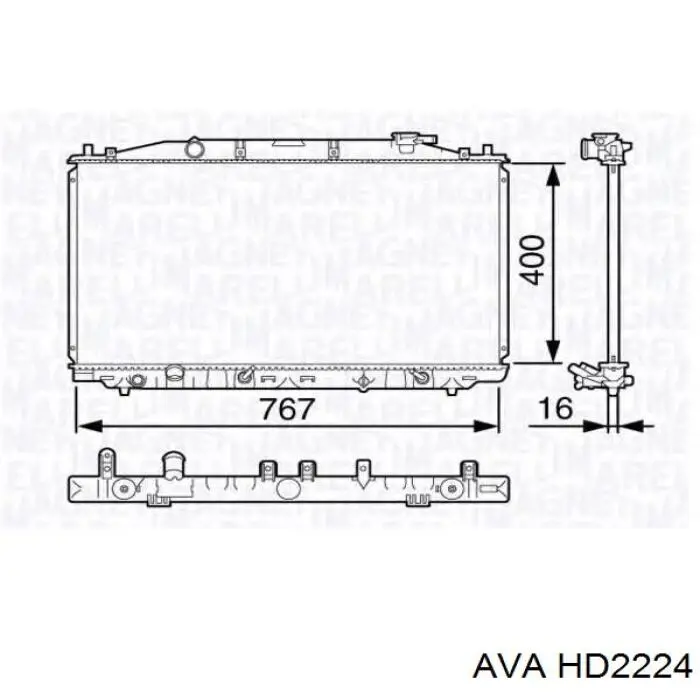 Радіатор основний AVA HD2224 ціна, від 126.68 USD