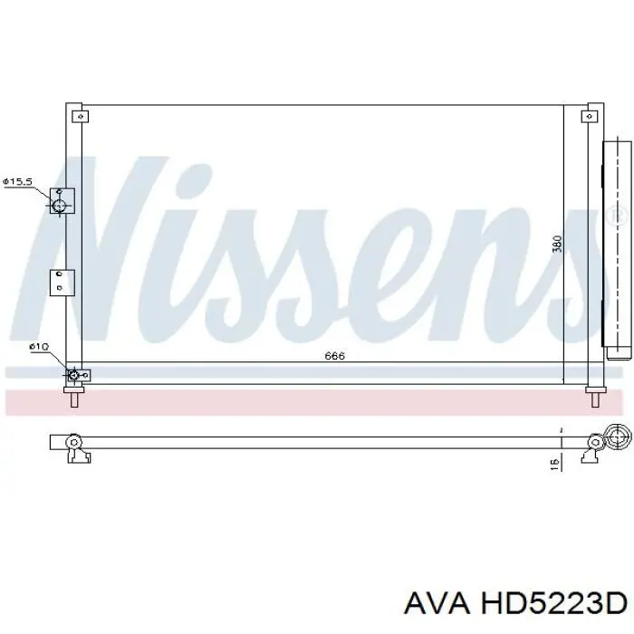 Радіатор кондиціонера HD5223D AVA