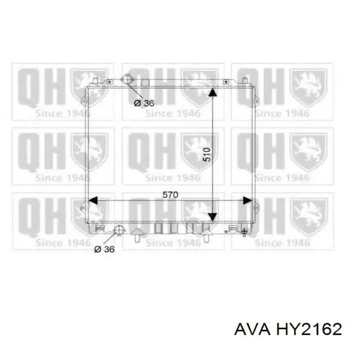 Купити HY2162 AVA Радіатор двигуна