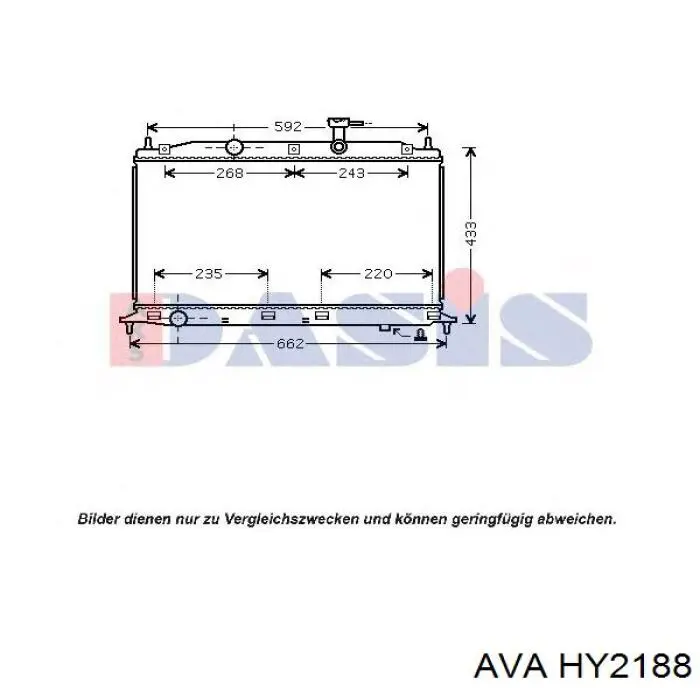 Купити HY2188 AVA Радіатор двигуна