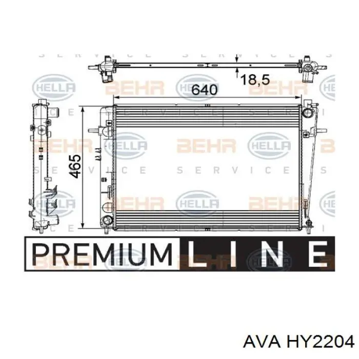 Радіатор HY2204 AVA