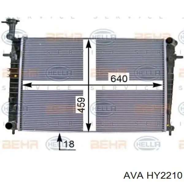 Купити HY2210 AVA Радіатор двигуна