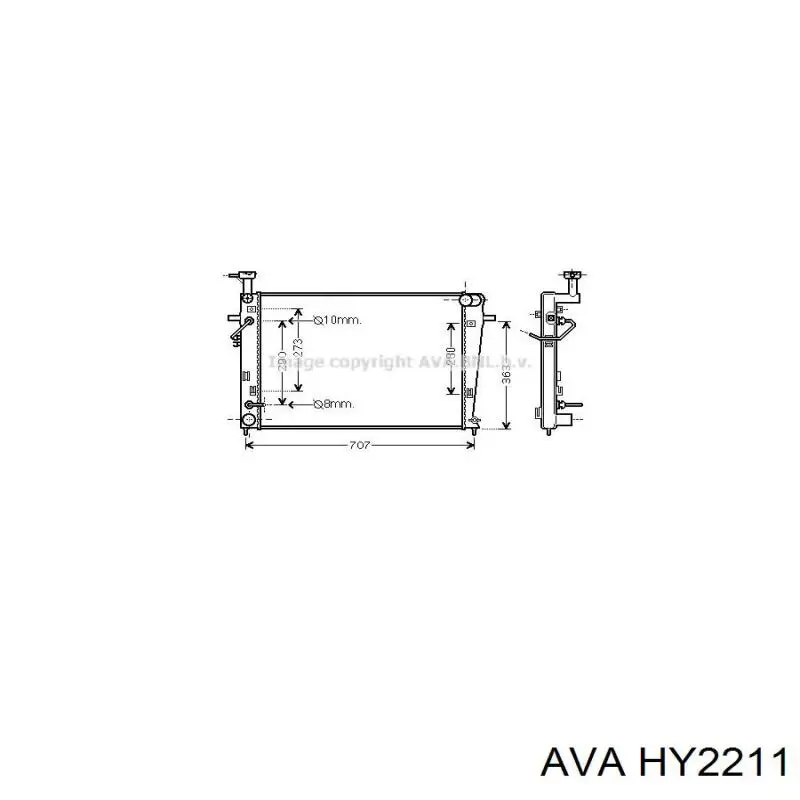 Купити HY2211 AVA Радіатор двигуна