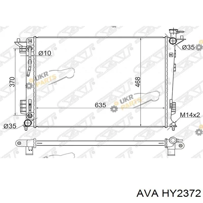 Купити HY2372 AVA Радіатор двигуна