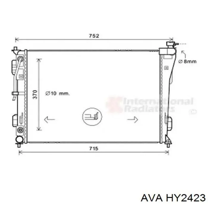 Купити HY2423 AVA Радіатор двигуна