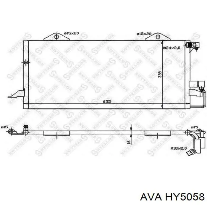 Радіатор кондиціонера HY5058 AVA