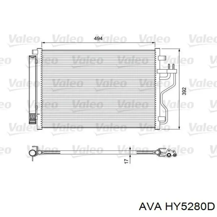 Купити HY5280D AVA Радіатор системи охолодження кондиціонера