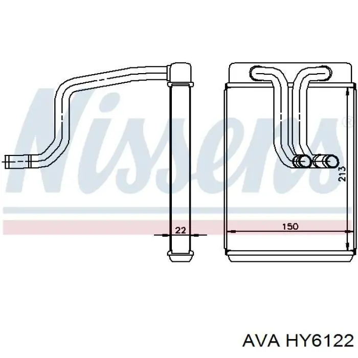 Радіатор пічки (обігрівача) AVA HY6122 ціна, від 84.36 USD