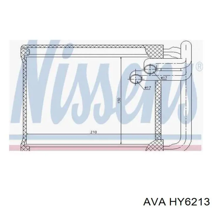 Радіатор пічки (обігрівача) AVA HY6213 ціна, від 42.71 USD