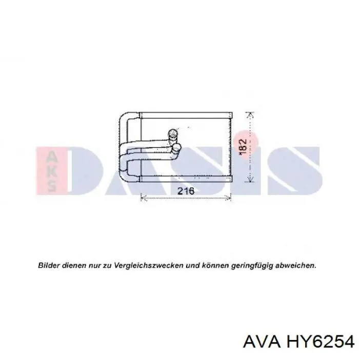 HY6254 AVA радіатор пічки (обігрівача)
