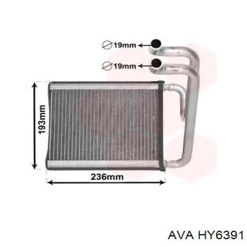 Радіатор пічки (обігрівача) AVA HY6391 ціна, від 48.15 USD