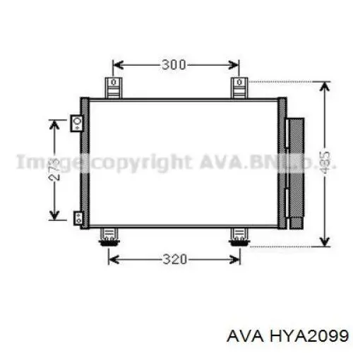 Радіатор охолодження двигуна HYA2099 AVA