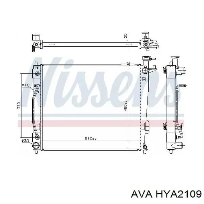 Купити HYA2109 AVA Радіатор двигуна
