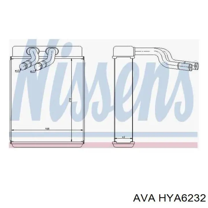 Радіатор пічки (обігрівача) AVA HYA6232 ціна, від 40.77 USD