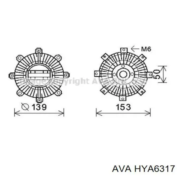 Радіатор пічки HYA6317 AVA