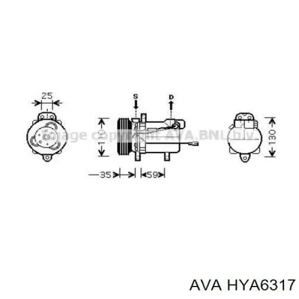 HYA6317 AVA Радіатор опалювача салону