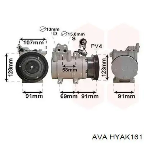 Компресор кондиціонера HYAK161 AVA