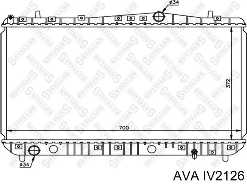 Купити IV2126 AVA Радіатор двигуна